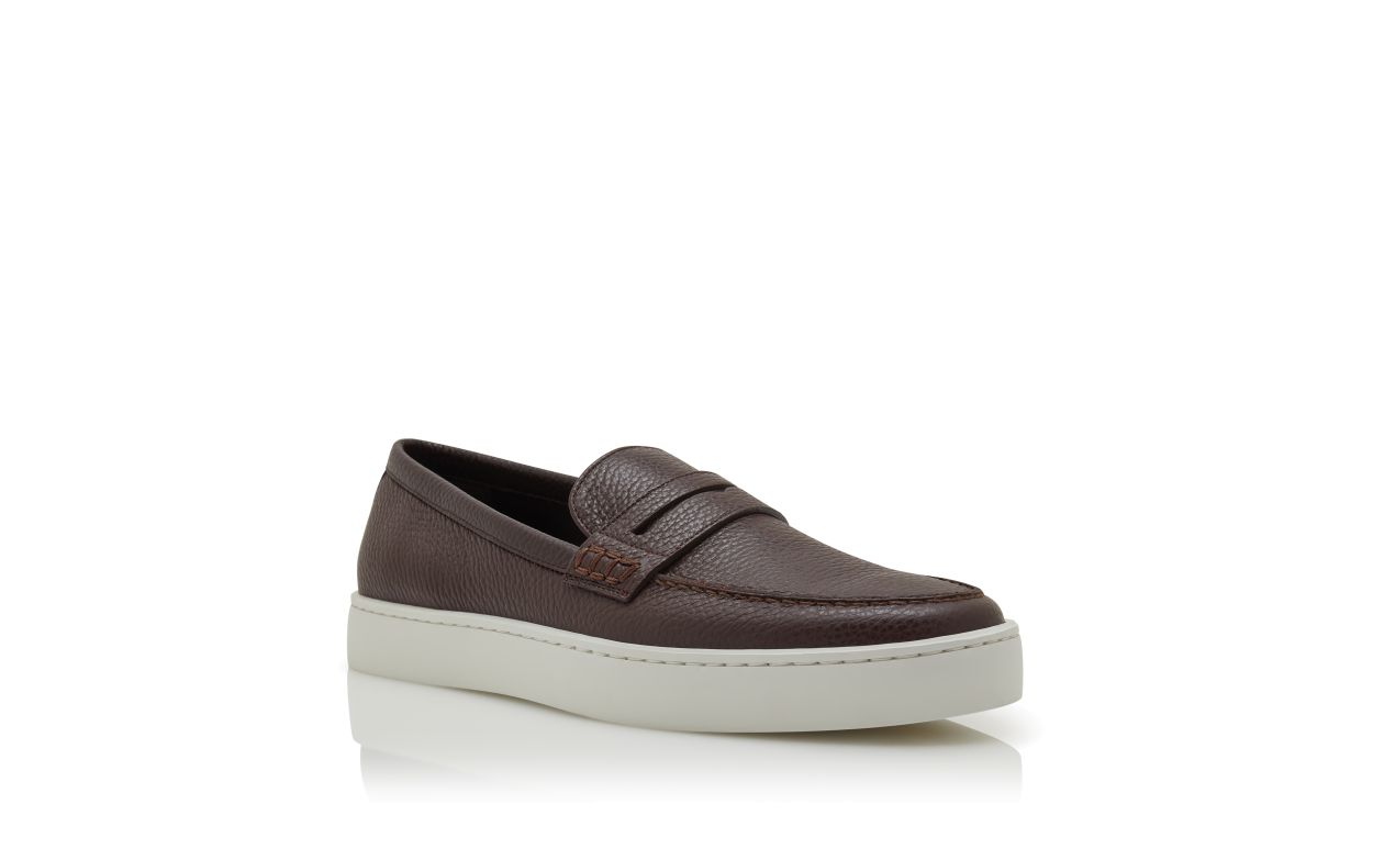 Mocassins de Couro de Novilho Marrom Escuro