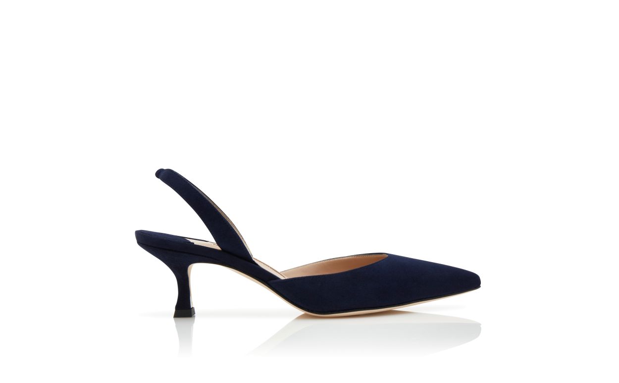 Sapatilhas Slingback de Camurça Azul-Marinho