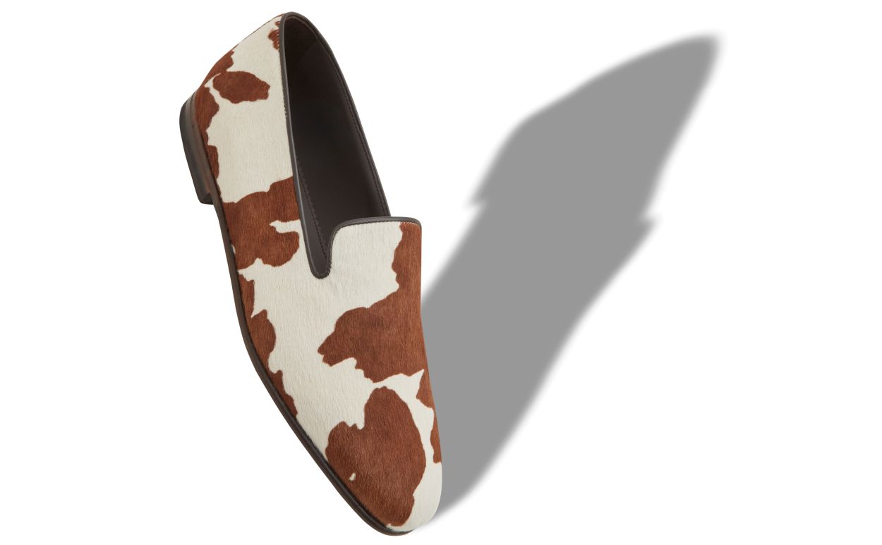 Mocassins de Cabelo de Bezerro com Estampa de Vaca