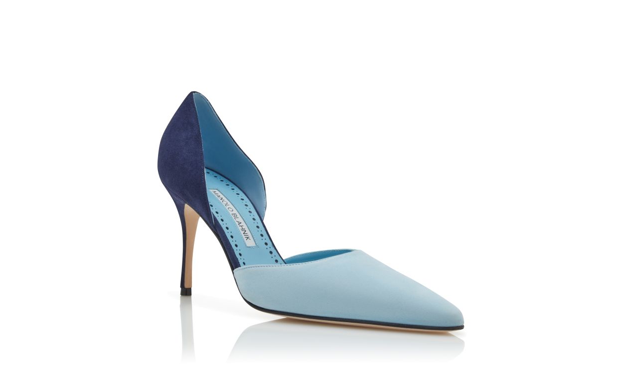 Sapatilhas D'Orsay de Suedes Azul