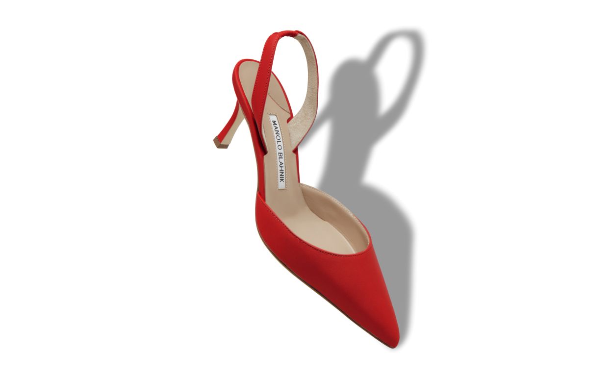 Sapatilhas Slingback de Couro Nappa Vermelho