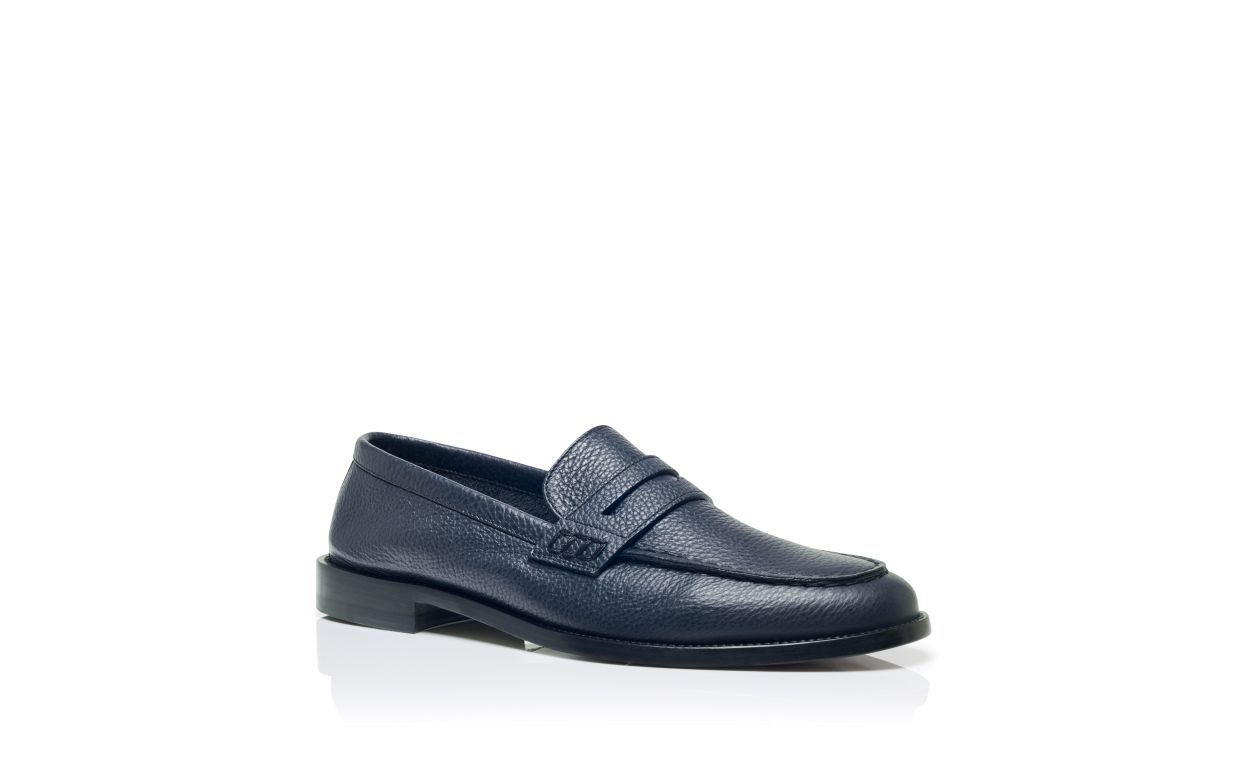 Mocassins Penny de Couro de Novilho Azul-Marinho