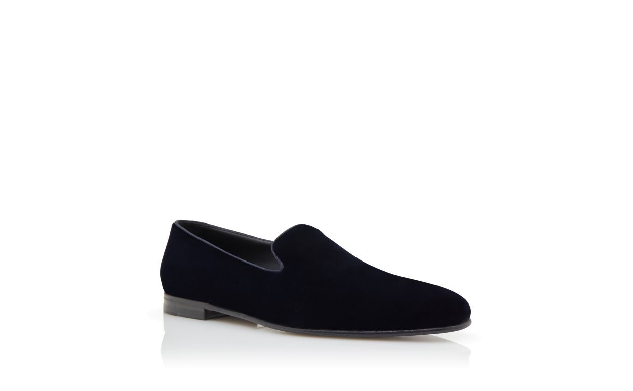Mocassins de Veludo Azul Marinho