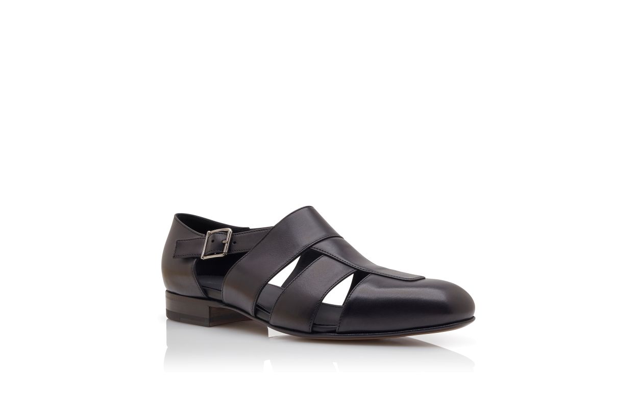 Sandalhas de Couro de Novilho Preto