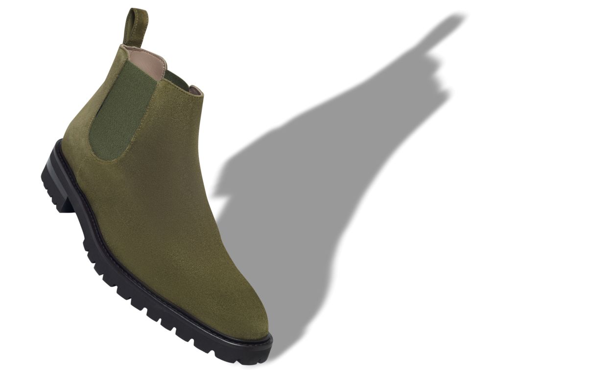 Botas de Cano Médio em Camurça Bege
