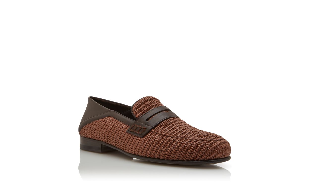 Mocassins de Raffia Marrom Escuro
