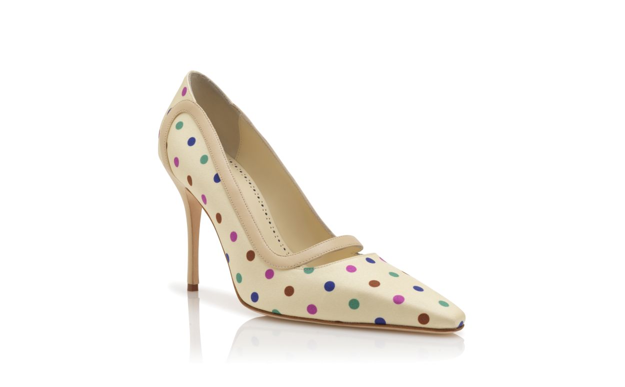 Sapatilhas Cream Silk com Detalhe de Bolinhas