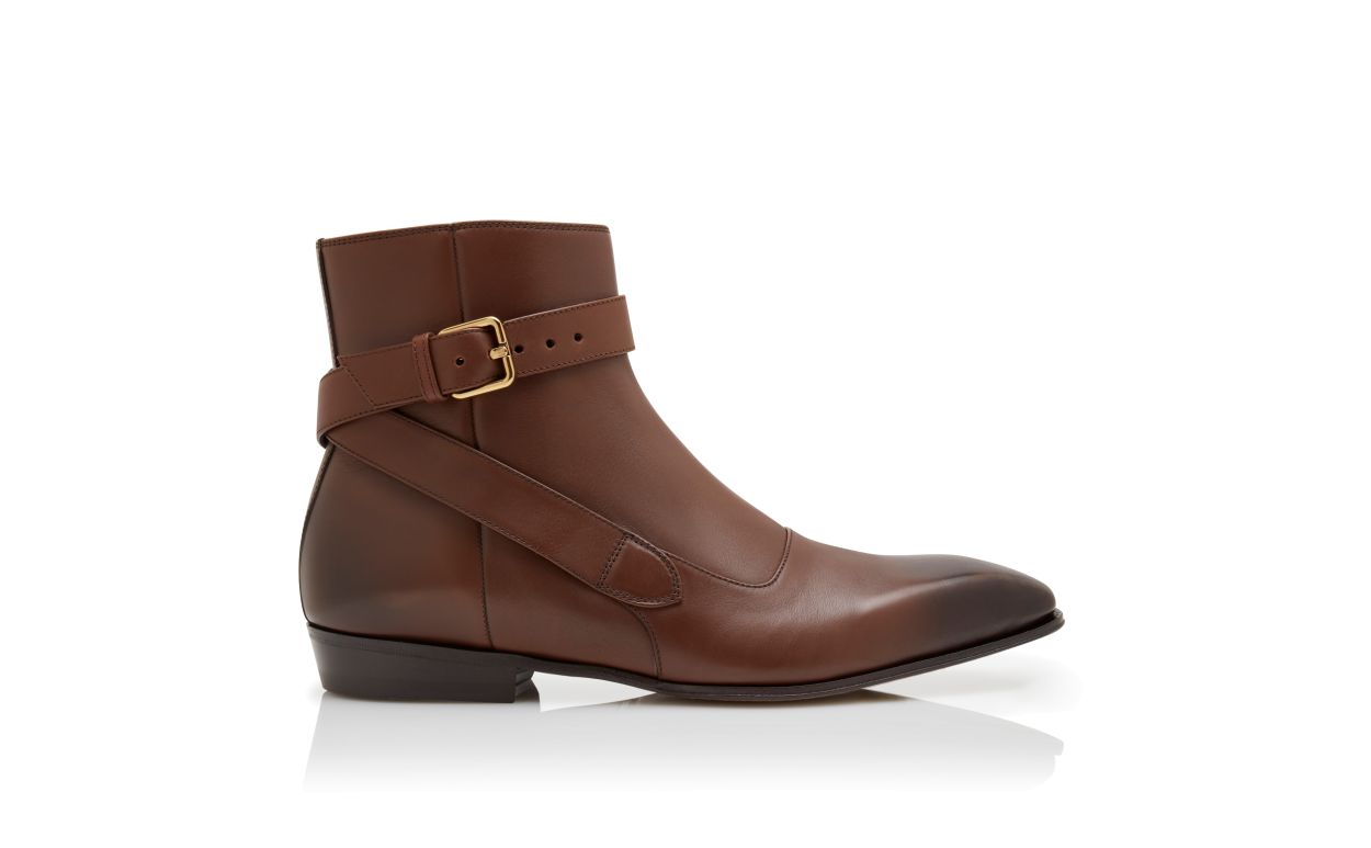 Botas de Cano Médio em Couro de Novilho Marrom