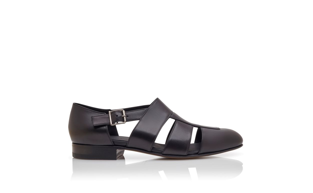 Sandalhas de Couro de Novilho Preto