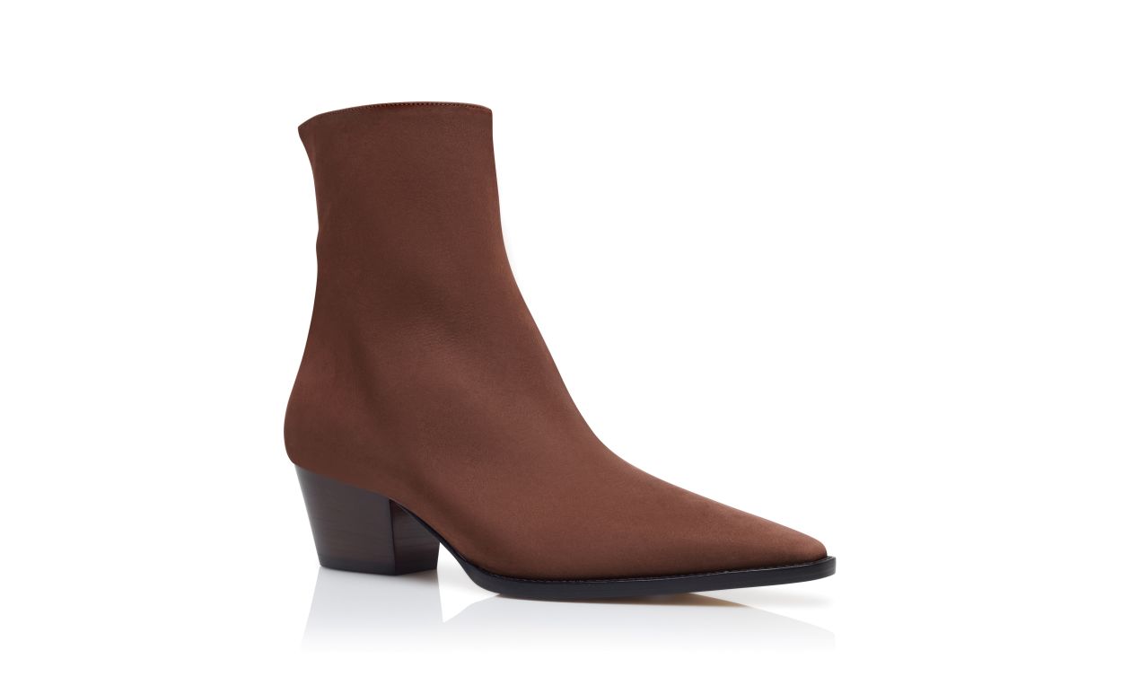 Botas de tornozelo em nubuck marrom