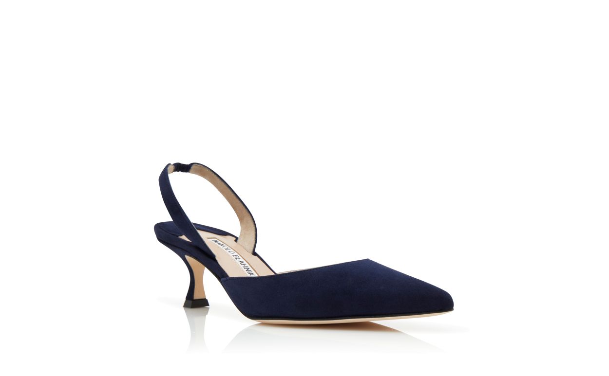 Sapatilhas Slingback de Camurça Azul-Marinho