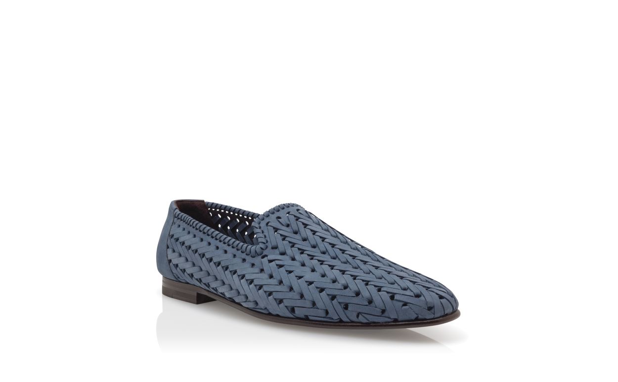 Mocassins de Nubuck Azul Claro Tecidos
