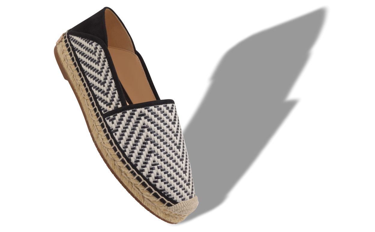 Espadrilles de Raffia Preto e Branco