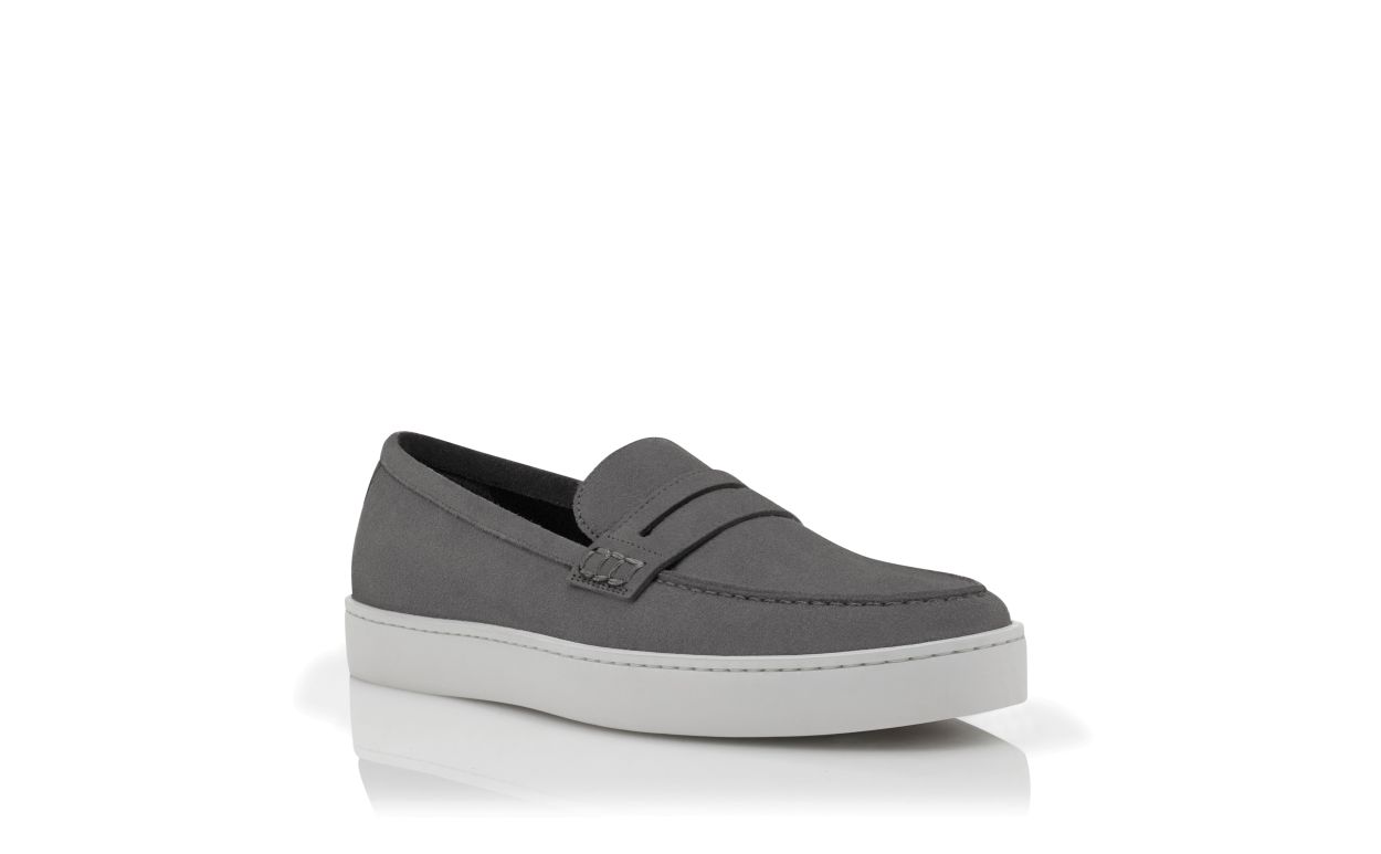 Mocassim Slip On de Camurça Cinza