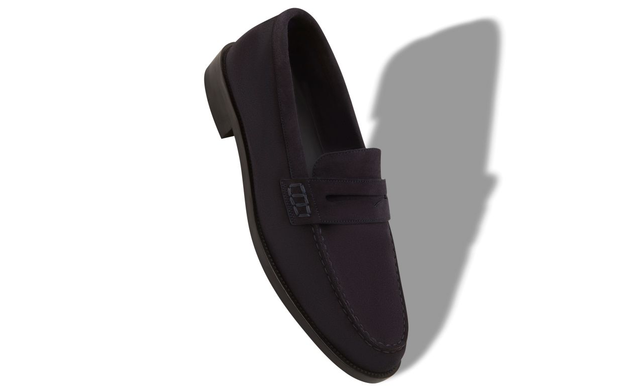 Mocassins de Camurça Azul-Marinho