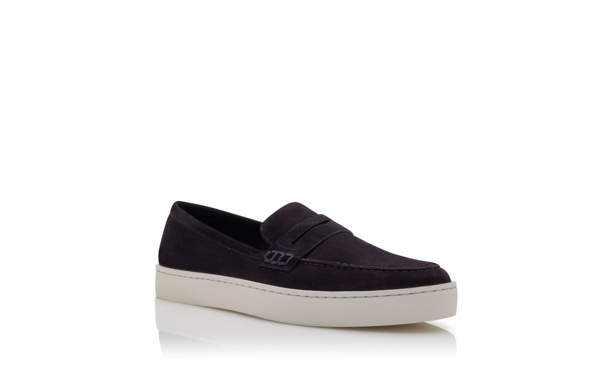Mocassim Slip-On de Camurça Azul-Marinho