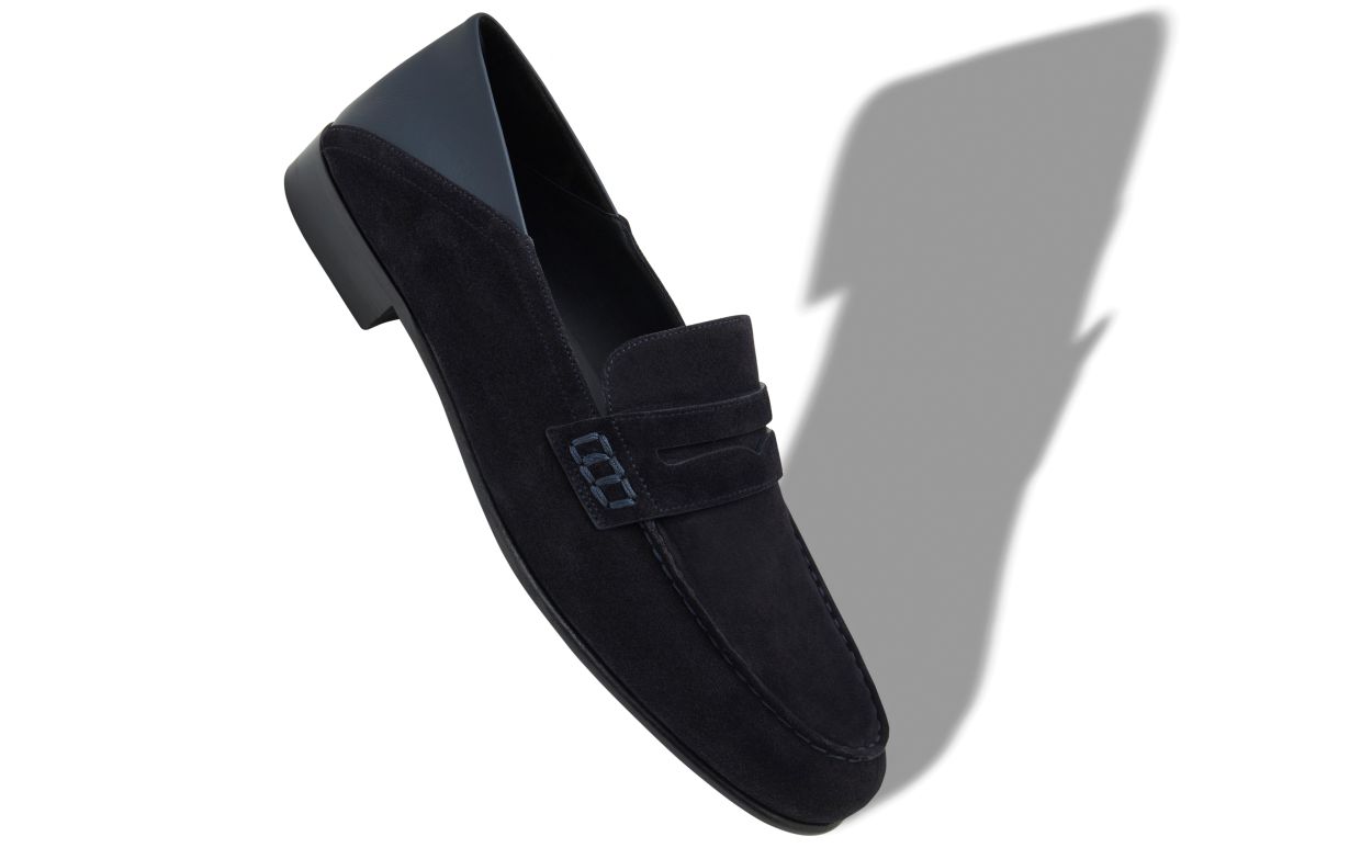 Mocassins de Camurça Azul-Marinho