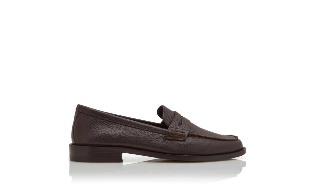 Mocassins de Couro de Novilho Marrom Escuro
