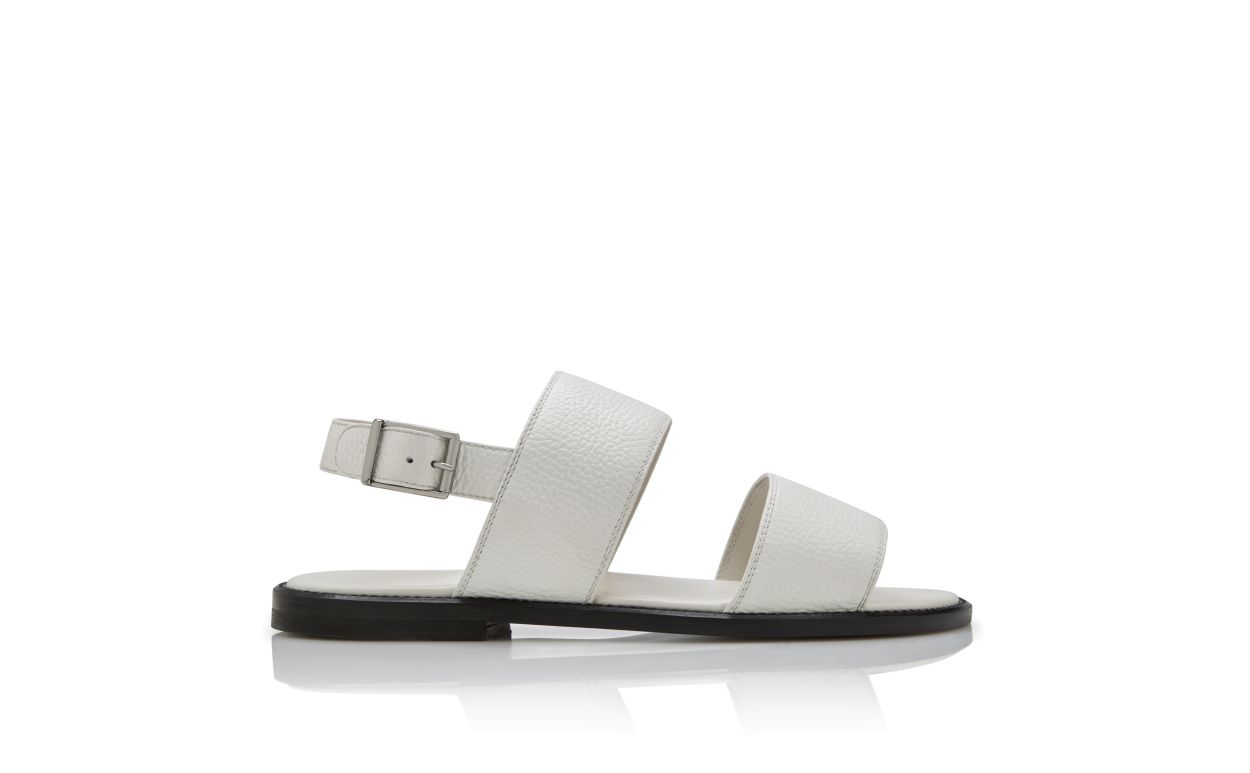 Sandalhas de Couro de Novilho Branco