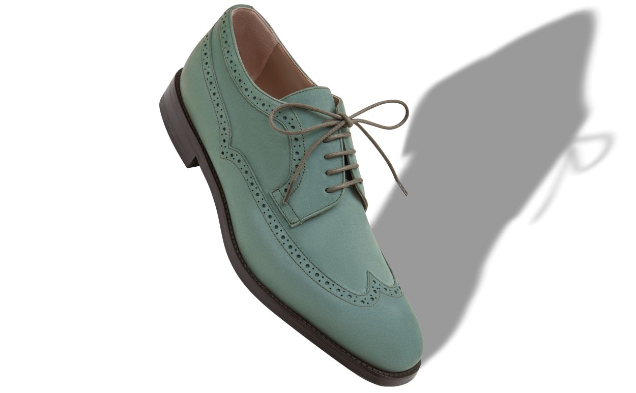 Oxfords de Camurça Verde Escuro com Cadarços