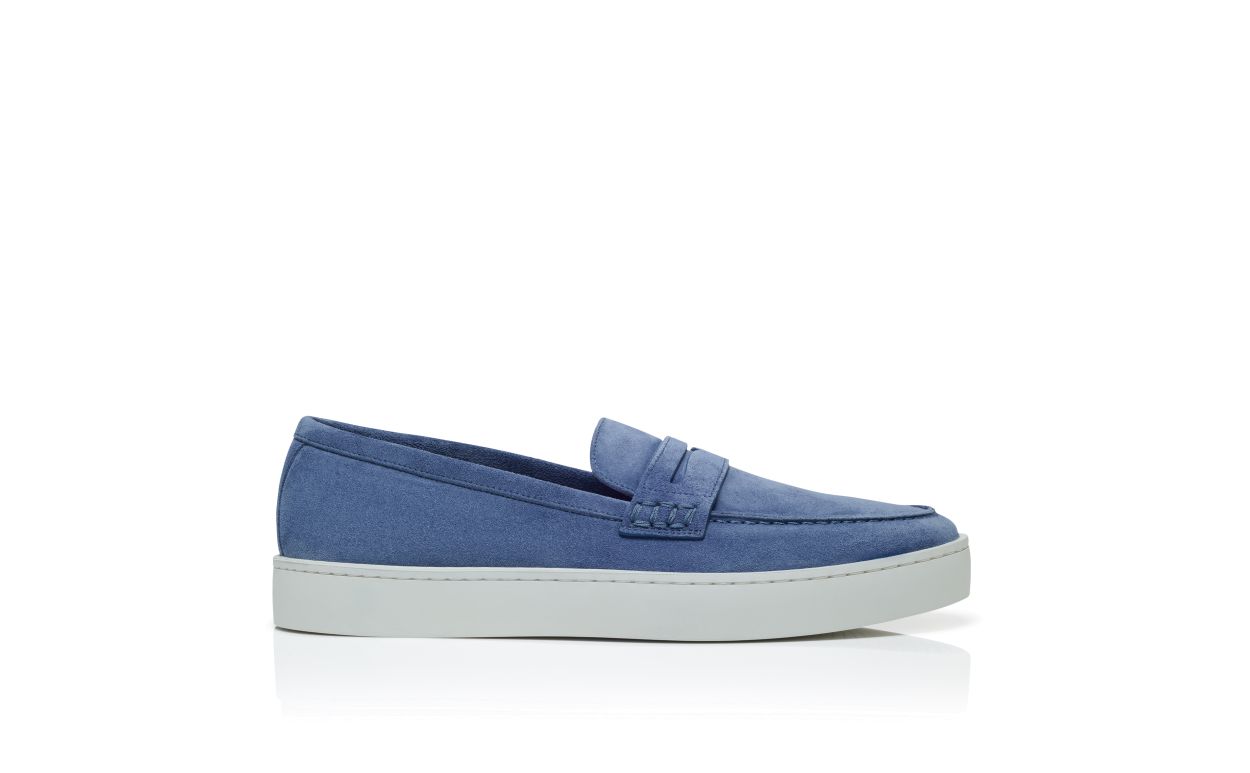 Mocassins Slip-On de Camurça Azul
