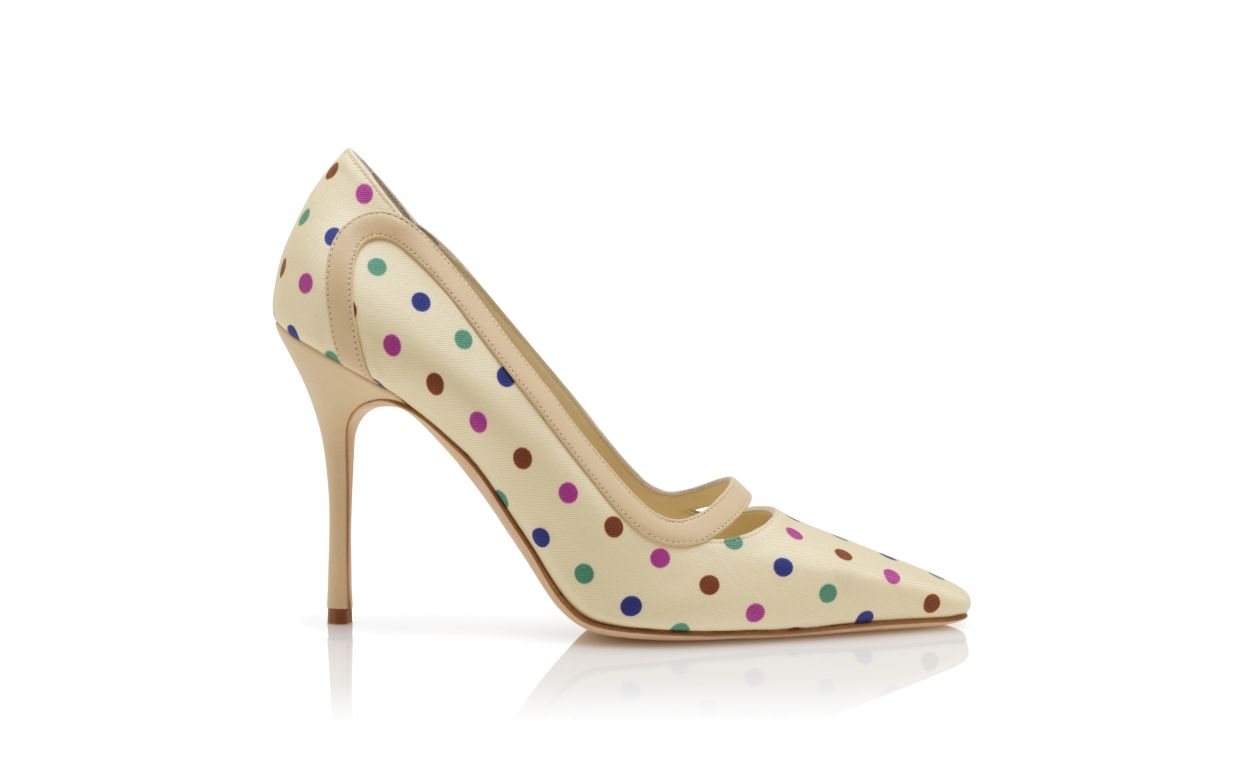 Sapatilhas Cream Silk com Detalhe de Bolinhas