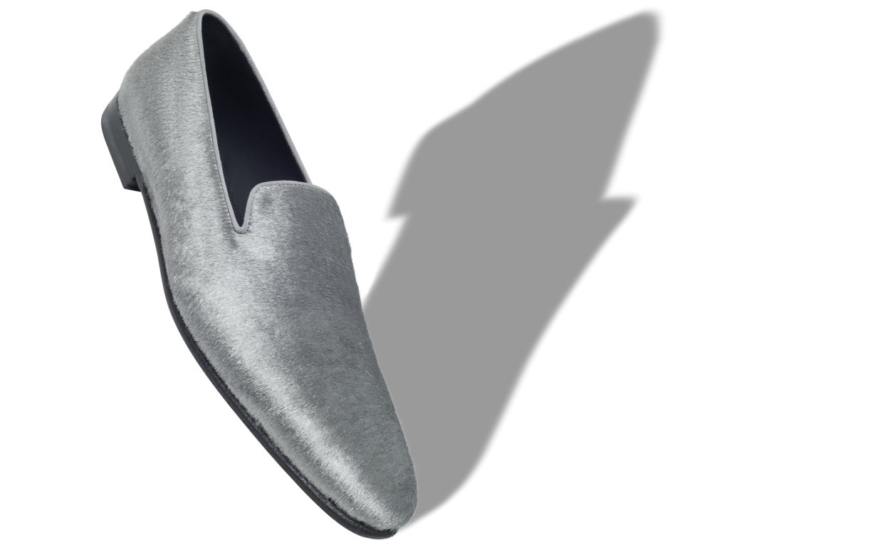 Mocassins de Couro de Vitela Prateado
