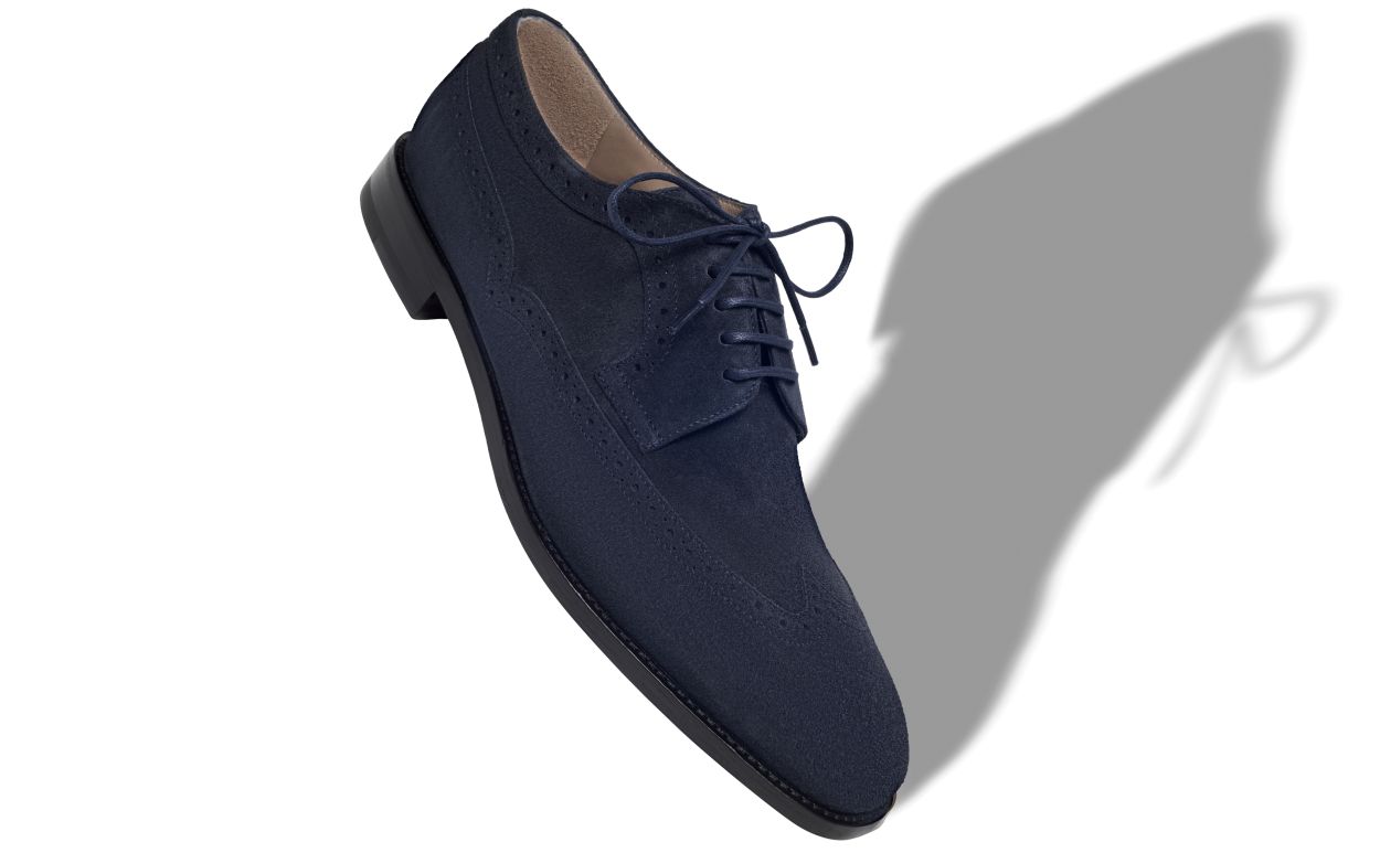 Oxfords de Camurça Azul-Marinho com Cadarços